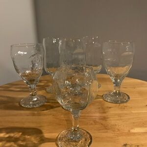 6 Libbey Chivalry Textured Water/ Wine Goblets